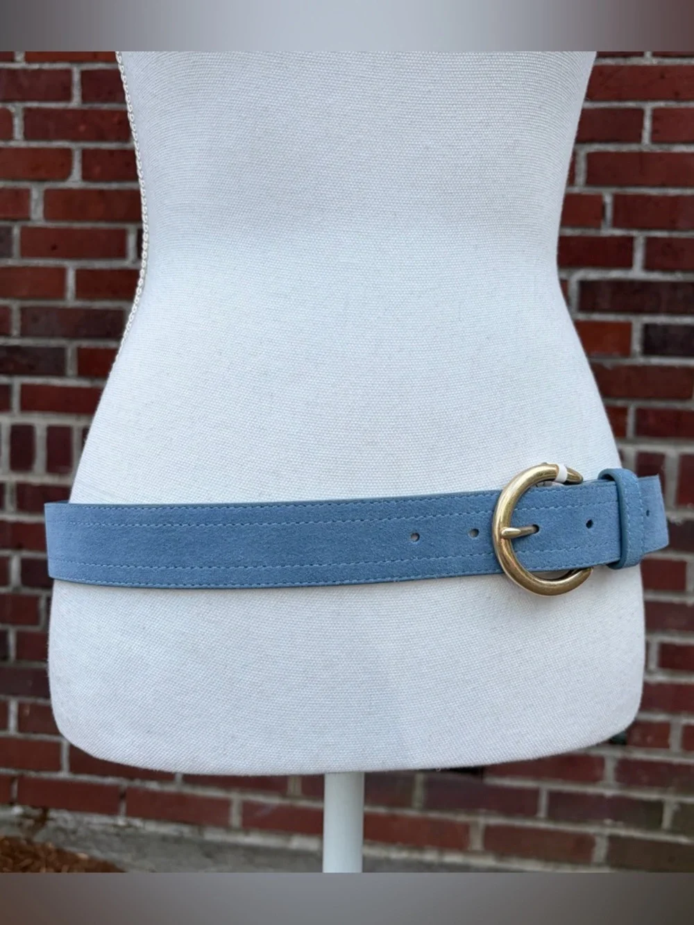 Blue Suede Leather Belt